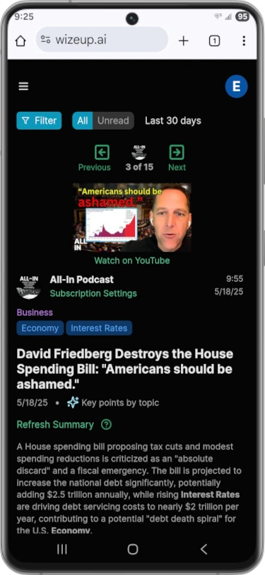 Mobile summary view